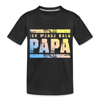 Ich werde Bald Papa - Kinder Premium Bio T-Shirt - Schwarz - Vorne