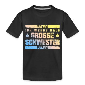 Ich werde Bald Schwester - Kinder Premium Bio T-Shirt - Schwarz - Vorne