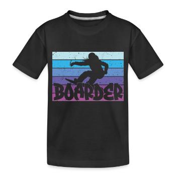 Snowboard Snowboarding Shirt - Boarder Vintage - Kinder Premium Bio T-Shirt - Schwarz - Vorne