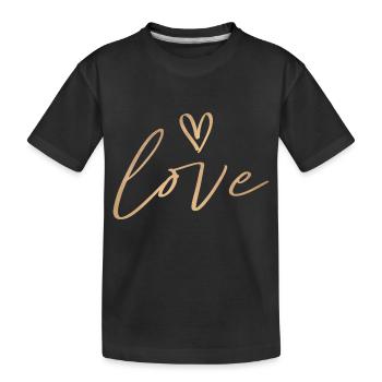 love heart - Kinder Premium Bio T-Shirt - Schwarz - Vorne