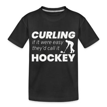 Curling Kehren Winter Eissport Curler Hockey - Kinder Premium Bio T-Shirt - Schwarz - Vorne