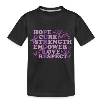Epilepsy Warrior Purple Ribbon Epilepsy Awareness - Kids' Premium Organic T-Shirt - black - Front