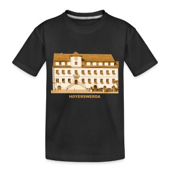 Hoyerswerda Rathaus Hoywoy Oberlausitz Sachsen - Kinder Premium Bio T-Shirt - Schwarz - Vorne