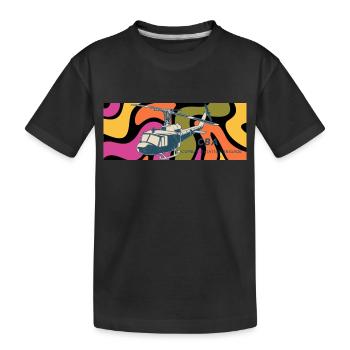 Helikopter vintage Geschenk - Kinder Premium Bio T-Shirt - Schwarz - Vorne