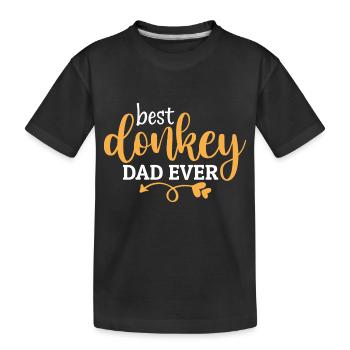 Best Donkey Dad Ever - Kinder Premium Bio T-Shirt - Schwarz - Vorne