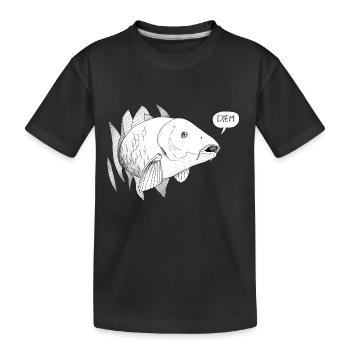 Carp Diem - Kids' Premium Organic T-Shirt - black - Front