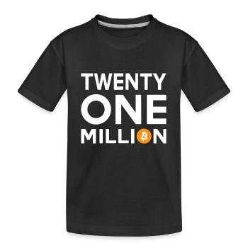 Bitcoin Twenty One Million - Kids' Premium Organic T-Shirt - black - Front