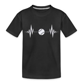 Battements de cœur de baseball - T-shirt bio Premium Enfant - noir - Devant