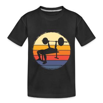 développé couché, haltérophilie, musculation, fitness, fort - T-shirt bio Premium Enfant - noir - Devant
