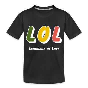 LOL - Langage de l’amour - T-shirt bio Premium Enfant - noir - Devant