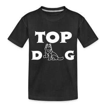 TOP DOG - Kids' Premium Organic T-Shirt - black - Front