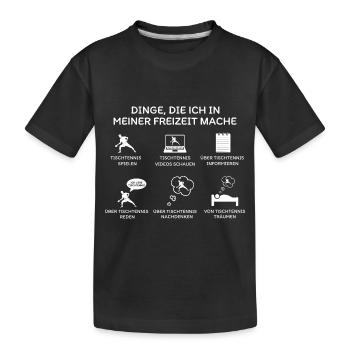 Tischtennis lustiges Motiv Geschenkidee Männer - Kinder Premium Bio T-Shirt - Schwarz - Vorne