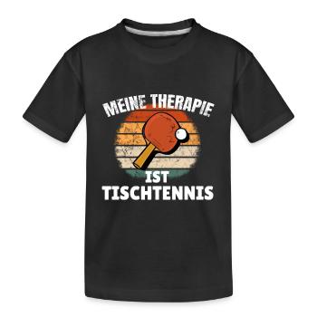 Meine Therapie ist Tischtennis cooler Spruch jungs - Kinder Premium Bio T-Shirt - Schwarz - Vorne
