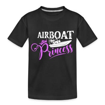 Airboat Princess Propeller Swamp Air Boat Hydropla - Kinder Premium Bio T-Shirt - Schwarz - Vorne