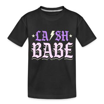 Wimpern-Babe - Kinder Premium Bio T-Shirt - Schwarz - Vorne
