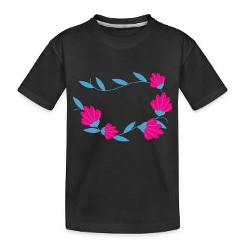 Flower Blume Pflanze - Kinder Premium Bio T-Shirt - Schwarz - Vorne