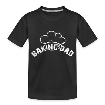 Der backende Papa - Papa backt Brot - Kinder Premium Bio T-Shirt - Schwarz - Vorne