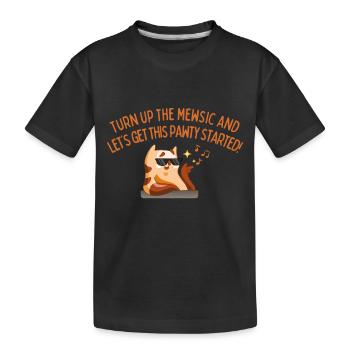 Drehen Sie das Mewsic auf - Kinder Premium Bio T-Shirt - Schwarz - Vorne