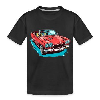 Red convertible - Kids' Premium Organic T-Shirt - black - Front