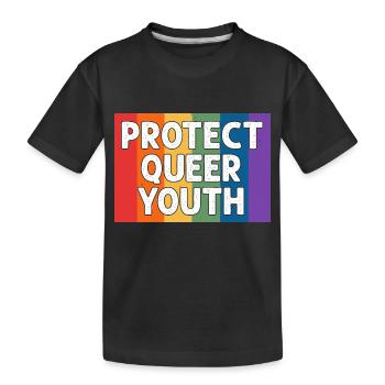 Queere Jugend schützen Regenbogen LGBT Rechte Stolz - Kinder Premium Bio T-Shirt - Schwarz - Vorne