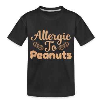 Allergic To Peanuts Nut Allergy Awareness - Kids' Premium Organic T-Shirt - black - Front