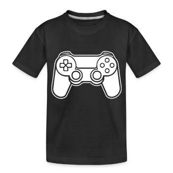 Manette de jeu de jeux vidéo - T-shirt bio Premium Enfant - noir - Devant