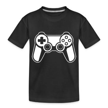 Manette de jeu de jeux vidéo - T-shirt bio Premium Enfant - noir - Devant