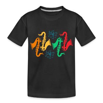 Colorful Saxophone Collection - Kids' Premium Organic T-Shirt - black - Front
