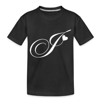 Lettre j calligraphie cœur - T-shirt bio Premium Enfant - noir - Devant