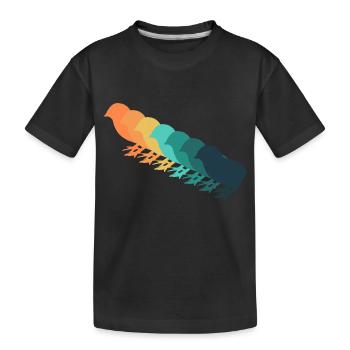Retro chick - Kids' Premium Organic T-Shirt - black - Front