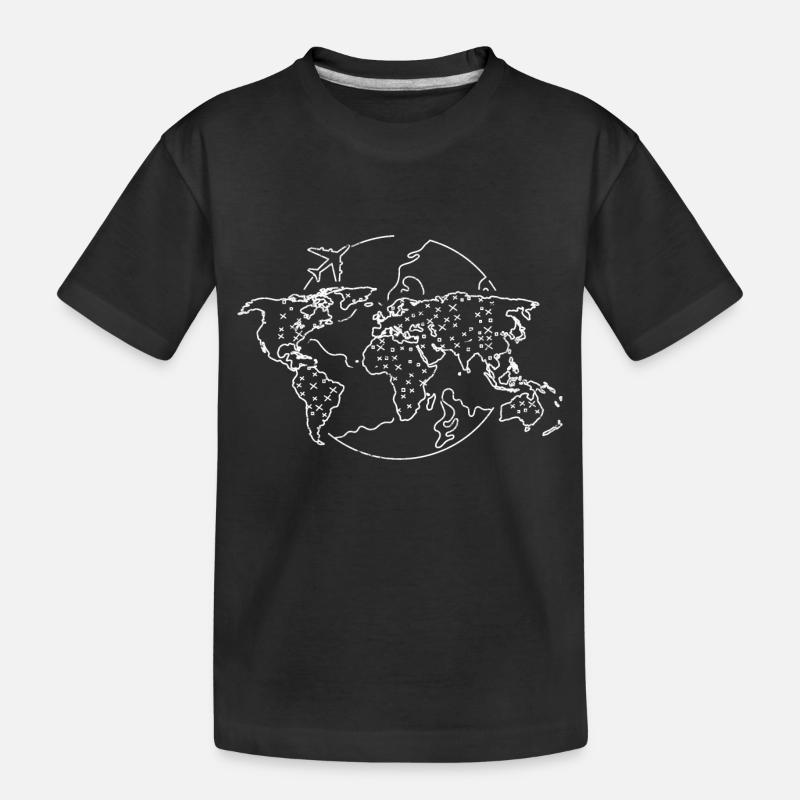 Globe Map Gift International Carte du monde - T-shirt bio Premium Enfant - noir