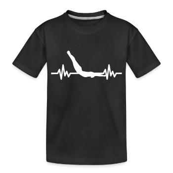 Herzschlag Schwimmer - Taucher Wassersport Athlet - Kinder Premium Bio T-Shirt - Schwarz - Vorne