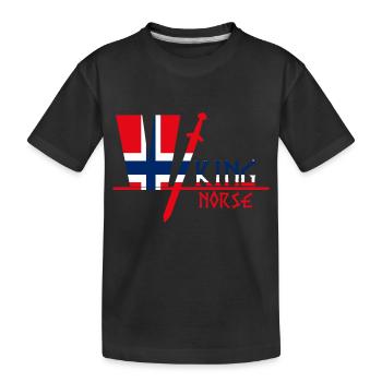 Norway Viking - Kids' Premium Organic T-Shirt - black - Front