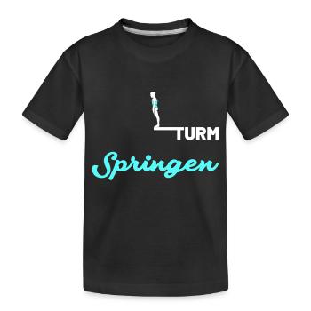 turmspringen sprung - Kinder Premium Bio T-Shirt - Schwarz - Vorne