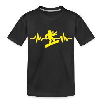 Heartbeat Snowboard - Sports d’hiver Piste de neige - T-shirt bio Premium Enfant - noir - Devant