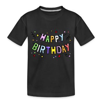 ALLES GUTE ZUM GEBURTSTAG BANNER - Kinder Premium Bio T-Shirt - Schwarz - Vorne
