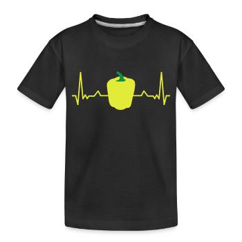 Paprika EKG - Kinder Premium Bio T-Shirt - Schwarz - Vorne