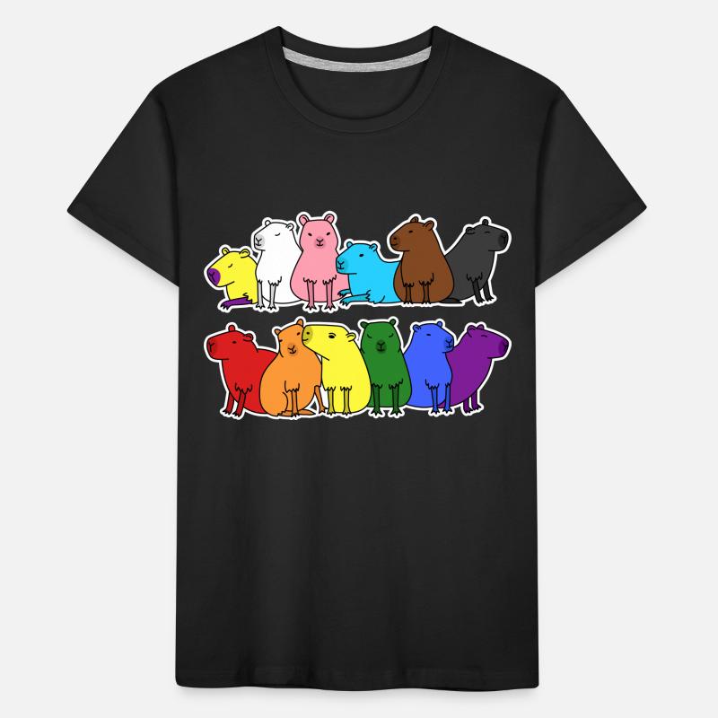 Fierté Progrès Flag Capybara Egalité T-shirt bio Premium Enfant