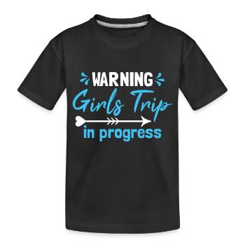 Zitat Mädchenreise Wochenende Sommerferien - Kinder Premium Bio T-Shirt - Schwarz - Vorne