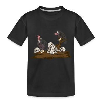 Totenkopf Raubvögel Greifvogel Geschenk Geier - Kinder Premium Bio T-Shirt - Schwarz - Vorne