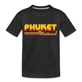 Phuket Tropical Vibes Design - Kids' Premium Organic T-Shirt - black - Front