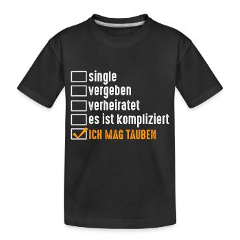 Taubenzüchter Brieftaube Tauben - Kinder Premium Bio T-Shirt - Schwarz - Vorne