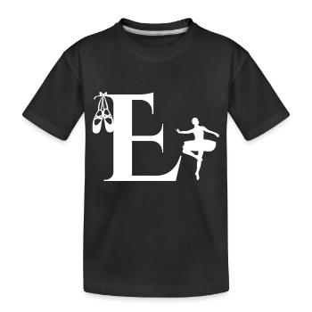 Buchstabe e Ballerina - Kinder Premium Bio T-Shirt - Schwarz - Vorne