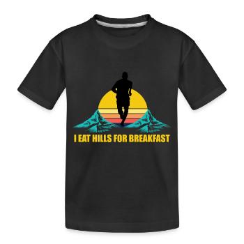 Trail Run Ultra Running Trekking en montagne Course à pied - T-shirt bio Premium Enfant - noir - Devant