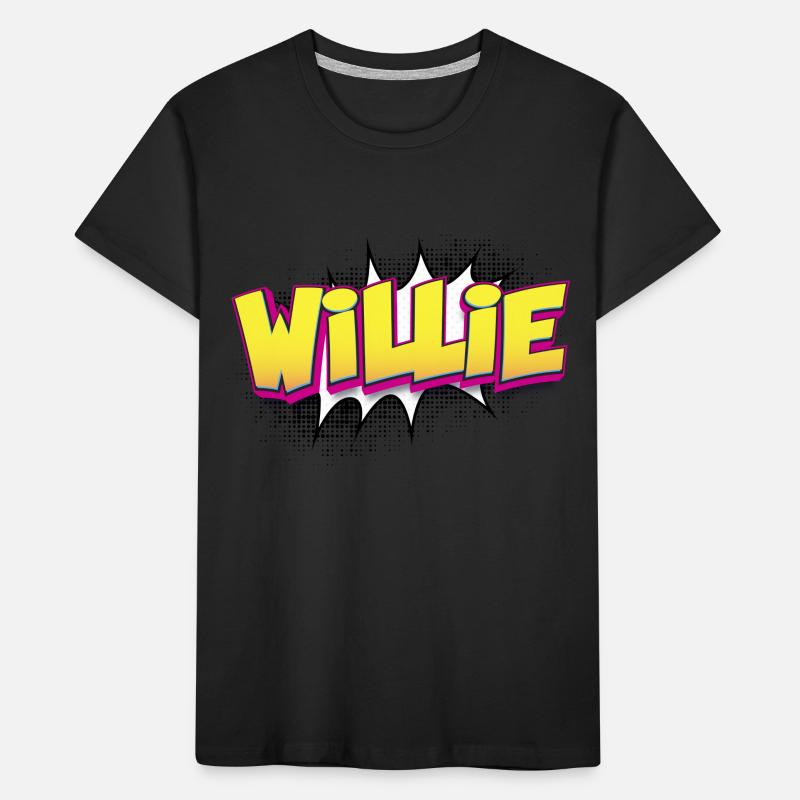 Willie Custom Name Comic Book Style Pop Art, Kids' Premium Organic T-Shirt