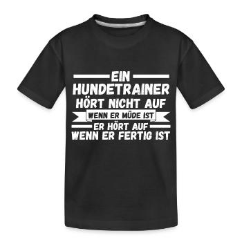 Hundetraining Hund Hundeschule Hundetrainer - Kinder Premium Bio T-Shirt - Schwarz - Vorne