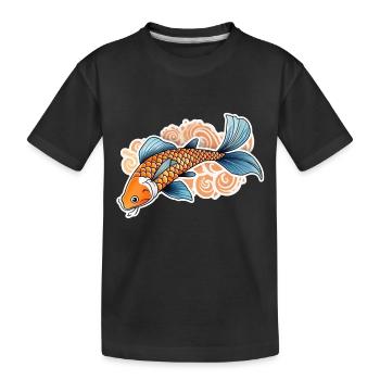 Koi Karpfen - Japanischer Fisch - Kinder Premium Bio T-Shirt - Schwarz - Vorne