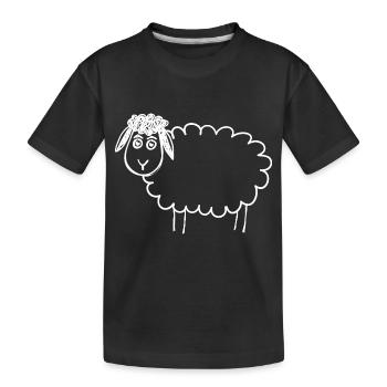 Sheep Doodle Sketch - Kids' Premium Organic T-Shirt - black - Front
