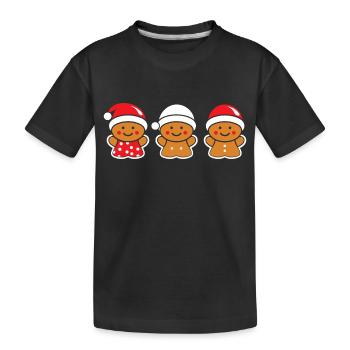 Bonhomme pain d'épice - T-shirt bio Premium Enfant - noir - Devant
