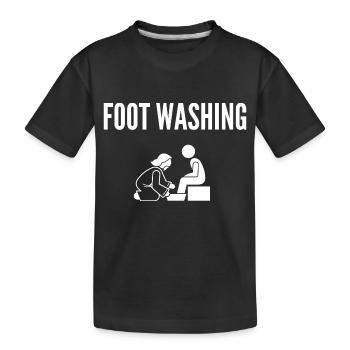 Foot Washing Christian Gifts Humility Ladder - Kids' Premium Organic T-Shirt - black - Front